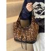 Женская винтажная сумка подмышкой с леопардовым принтом, новые универсальные сумки через плечо большой вместимости для поездок на работу, осенние сумки для женщин