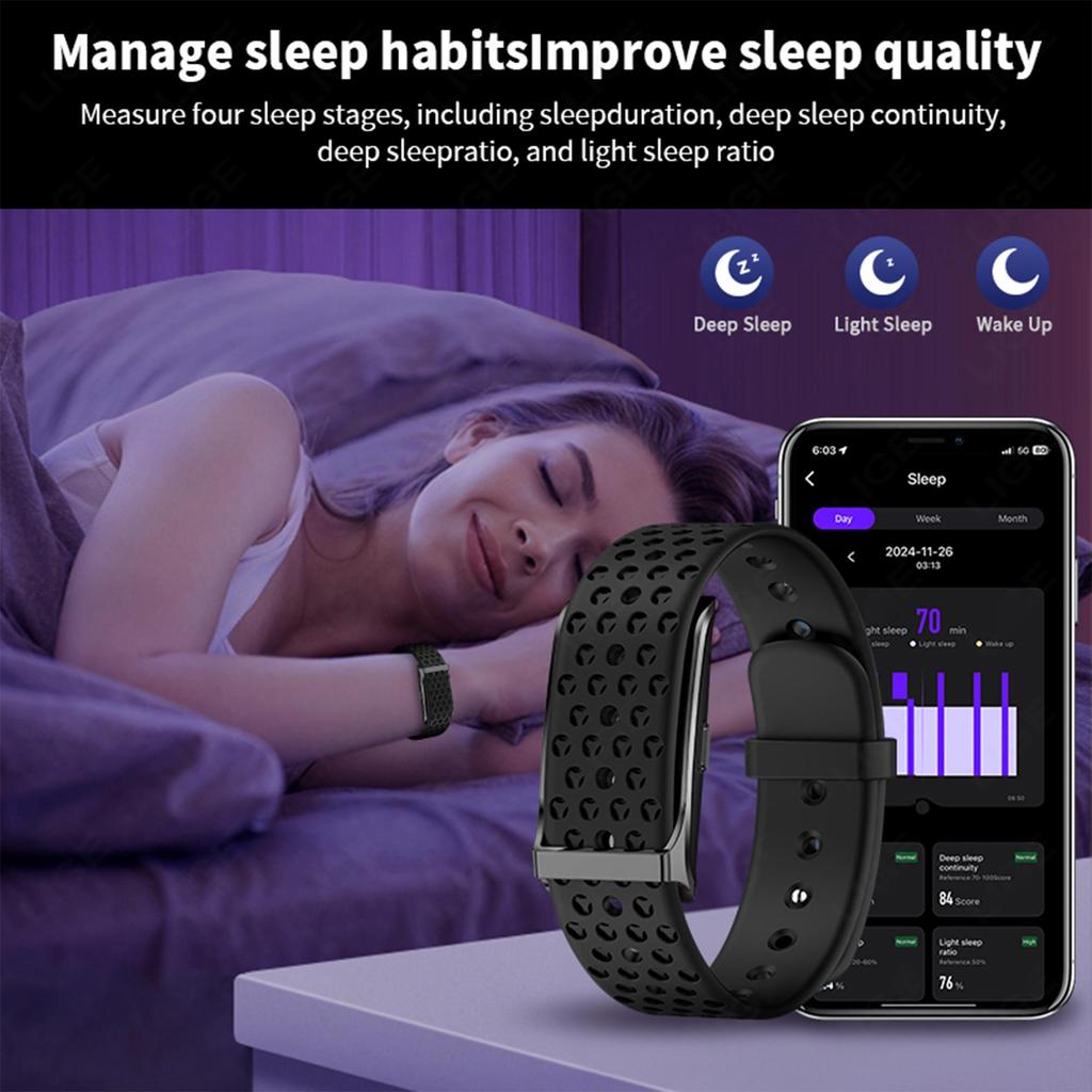 LIGE Новые умные часы без экрана для женщин, спортивный фитнес-браслет для мониторинга здоровья, мужские умные часы