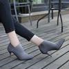 Women Soft Thin Heels Pointed Toe Ankle Boots Elastic Fabric Stiletto