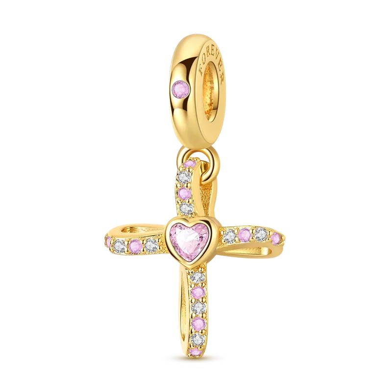 925 Silver Golden Series Charms Bead with CZ Zircon Whale Butterfly Sun Pendant for DIY Fashion Jewelry Bracelet