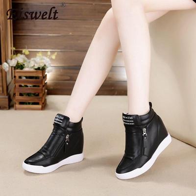 Женские ботильоны на платформе и танкетке, женская обувь с увеличенной подошвой на платформе, повседневная обувь для девочек