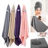 Women'S Large Microfiber Hair Towel Dry Hair Towel With Elastic Band Quick Drying Wet Thick Curly Hair Super Soft Hair Towel