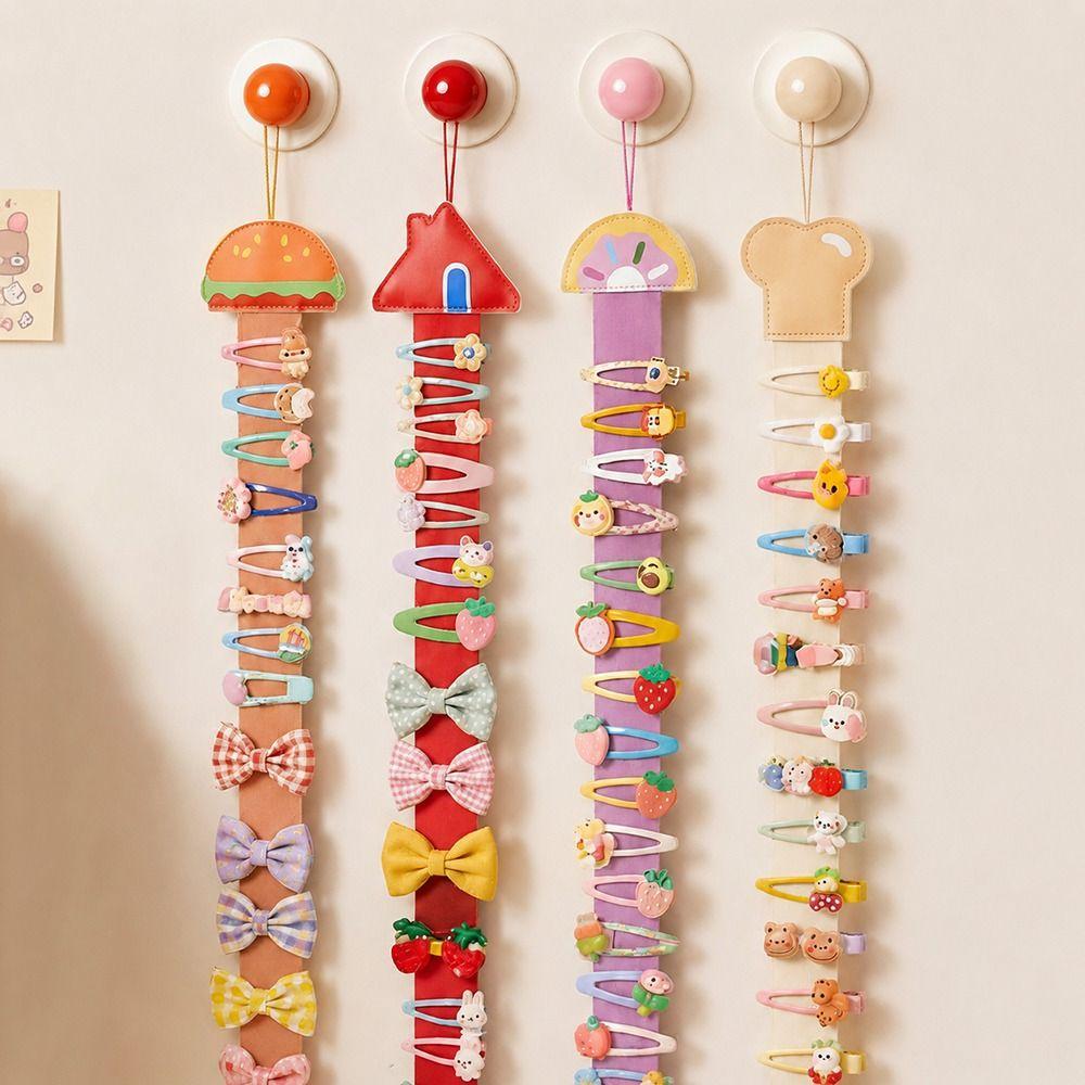 Hanging Barrettes Storage Strap Dopamine Color Hairpin Display Rack Hair Clips Holder  Children