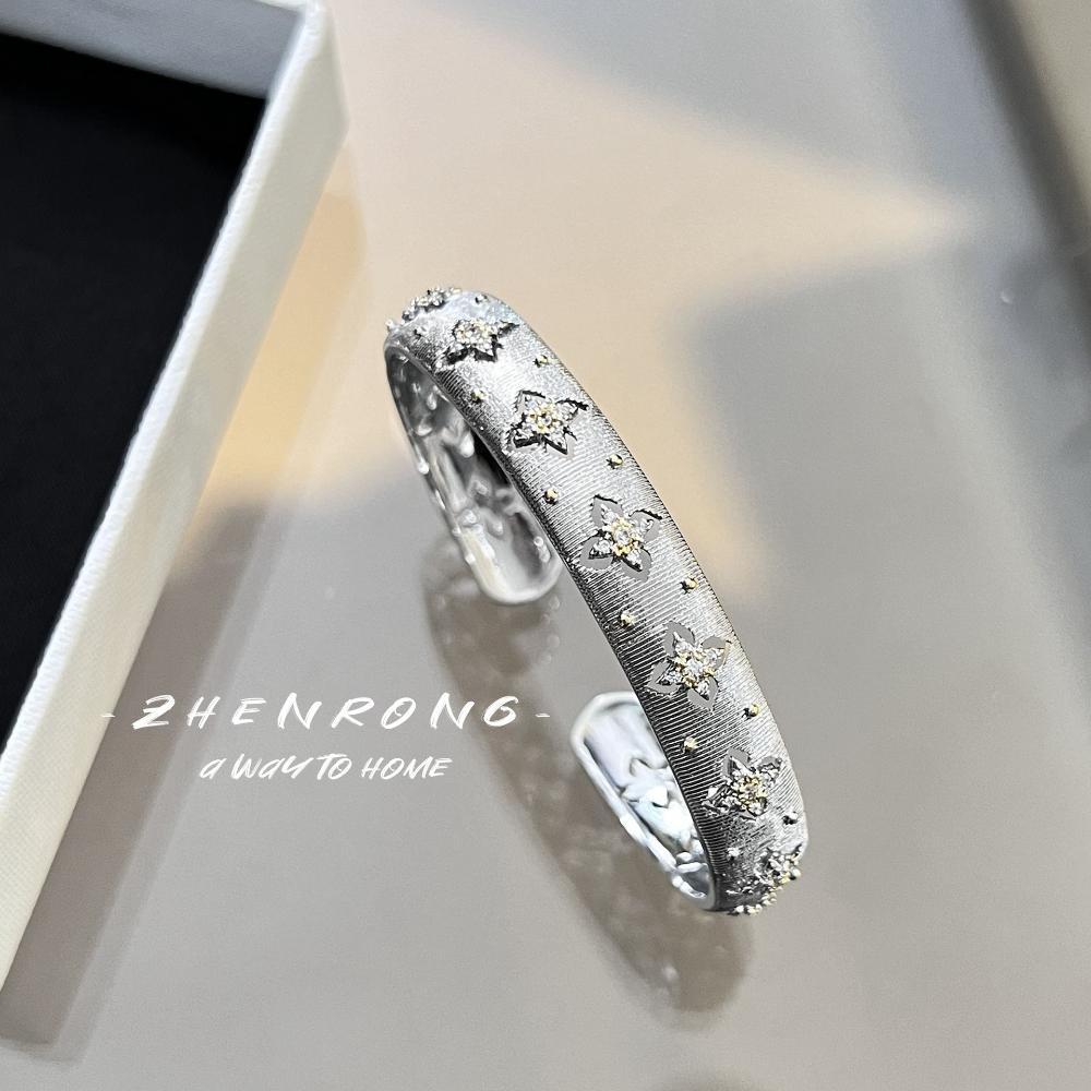 Vintage Boho Two Tone Gold Brushed Handmade Ring Set with Earrings Necklace Bracelet Real Gold Plated Jewelry