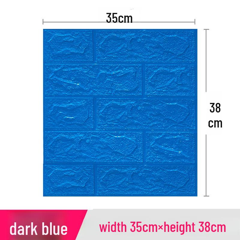 3D Brick Pattern Self-Adhesive Wall Sticker: Anti-Collision, Soft, 35x38, Small Size