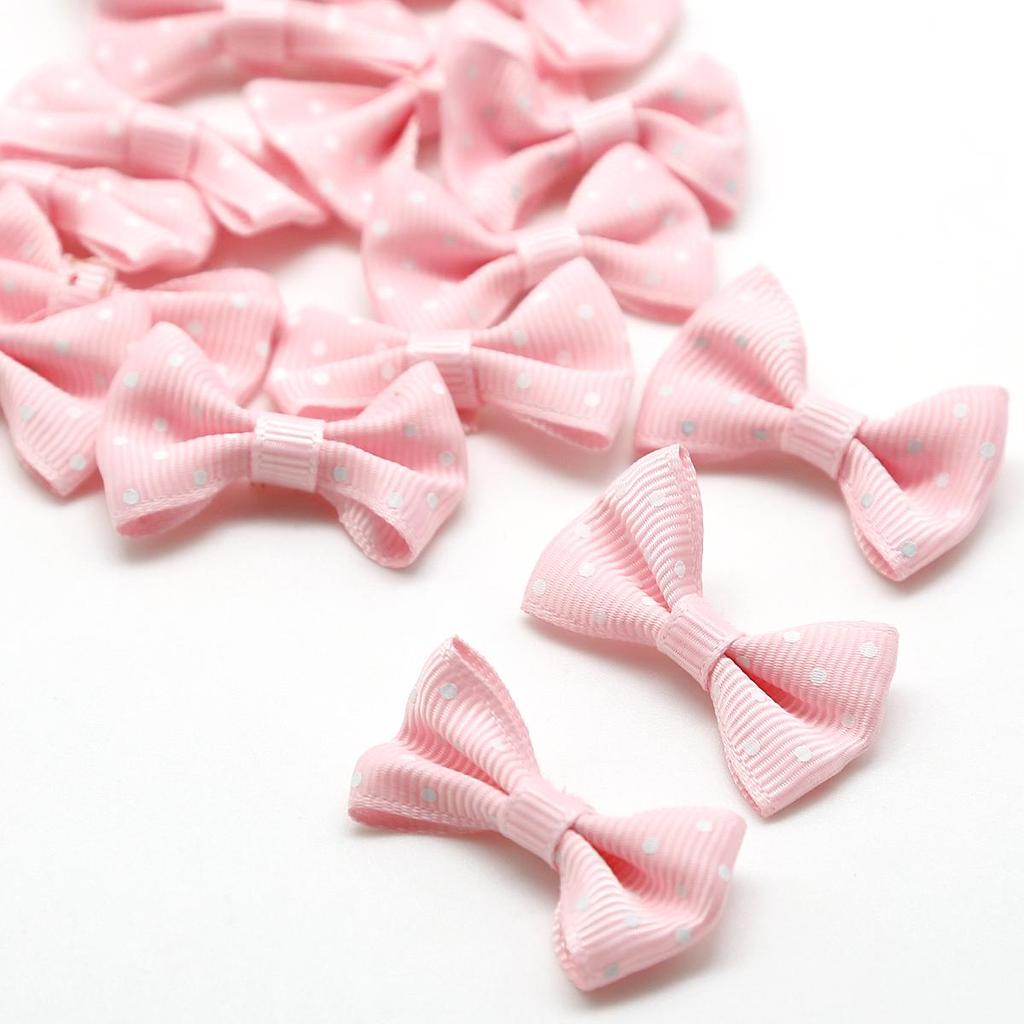 25/50Pcs Dots Satin Multi Color Grosgrain Dots Satin Ribbon Bow For Sewing Craft Wedding Bow Tie Decoration
