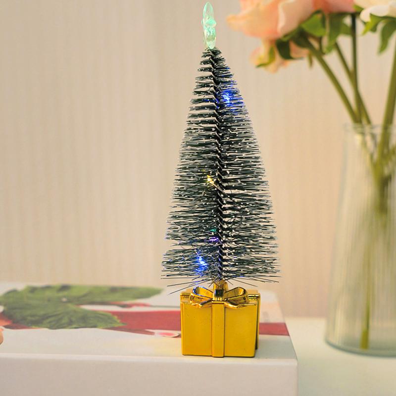 1 шт. Ночник Новогодняя вечеринка Рождественская елка Мини Разноцветный Светящийся Рождественская елка Сделай сам Домашний декор Свечи Лампы Украшения Светодиод