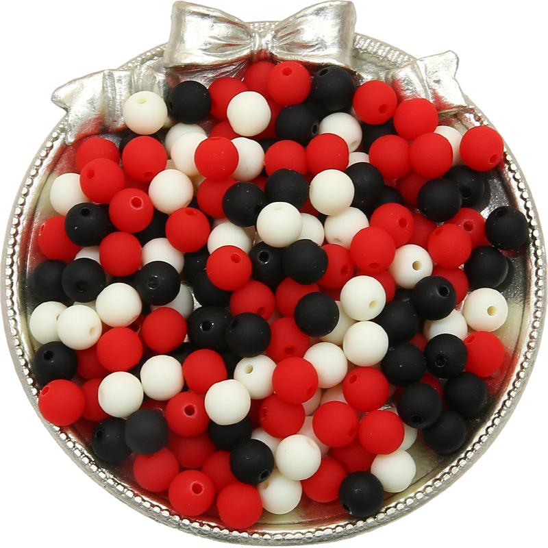 Бусины для браслета ручной работы, цельные акриловые матовые разноцветные бусины, цепочка для сотового телефона ручной работы, ожерелье из макарон, круглые бусины, свободные бусины