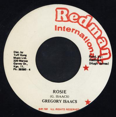 7-дюймовая пластинка GREGORY ISAACS - Rosie НИКАКОЙ Redman Internat 1987 Ямайка Регги, Ска и Даб Б/У