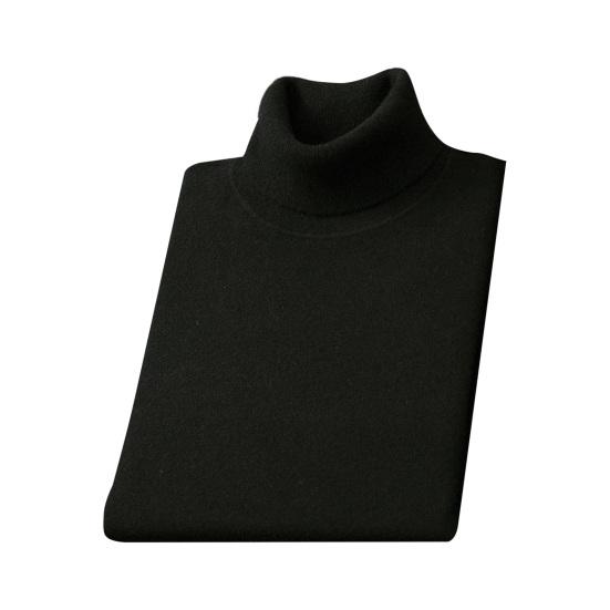 Осень-зима мужской свитер с полувысоким воротником, толстая плюшевая трикотажная подкладка, эластичные длинные рукава, теплый однотонный трикотаж, свободная повседневная одежда, свитера