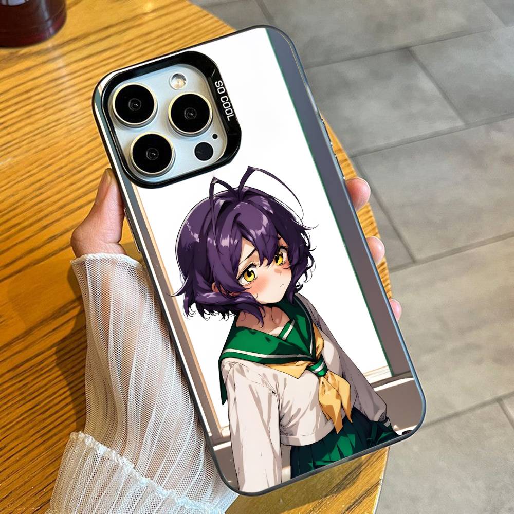 Enormita H-Hiraki Utena Чехол для телефона для iPhone 16 17 15 14 12 13 Pro Max Черный Конфетный Матовый Ударопрочный Чехол