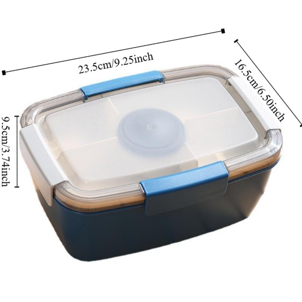 Tableware 2 Layer Lunch Box Leak Proof 2000ML Food Storage Container with Dressing Container Compartment Salad Box Worker
