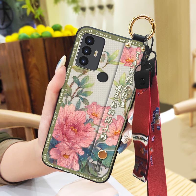 For Mom Soft Case Phone Case For TCL 30SE/30E/306/305/Sharp Aquos V6/V6 Plus Anti-knock Wrist Strap Fashion Kickstand