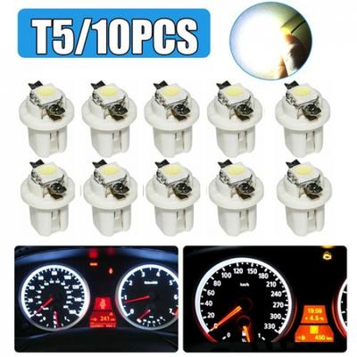 10 шт. Белый T5 B8.5D 5050 1SMD Светодиодный Свет Автомобильная Панель Приборов Синие Лампочки Лампа