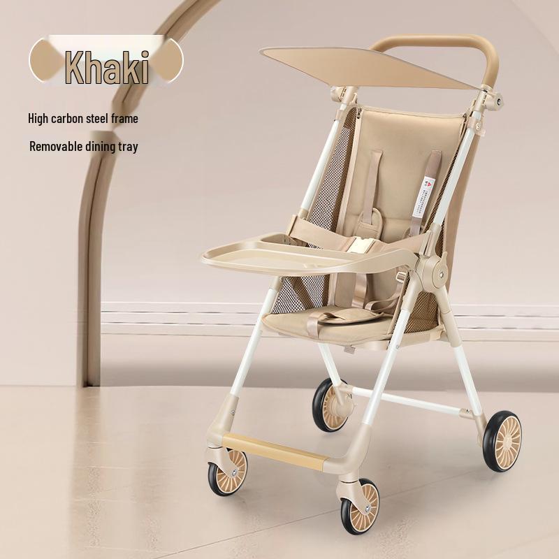 Lightweight High Landscape Baby Stroller with Tray | One-Button Fold & Portable Design