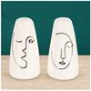 [A1461] - Ceramic Salt and Pepper Set 'Arty' Black White - 90x45 Mm Each