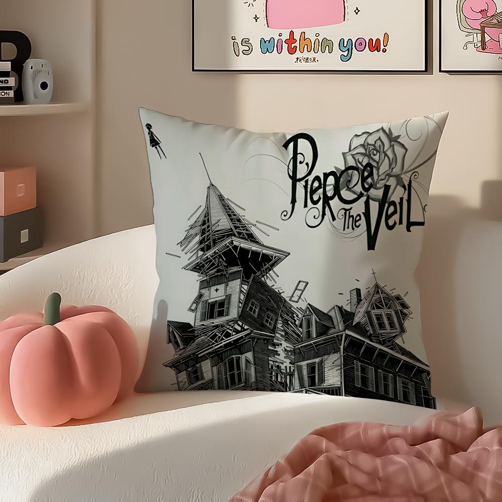 Динамичная рок-группа PPierce The Veil Наволочка для подушки Короткий плюш Невидимая молния Комната Диван Наволочка