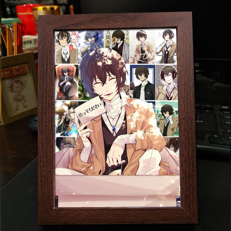 Рамка для фото в стиле аниме Bungo Stray Dogs: Дазай Осаму, Рюносуке Акутагава, Накахара Чуя - готовый стенд для фотоколлажа в подарок