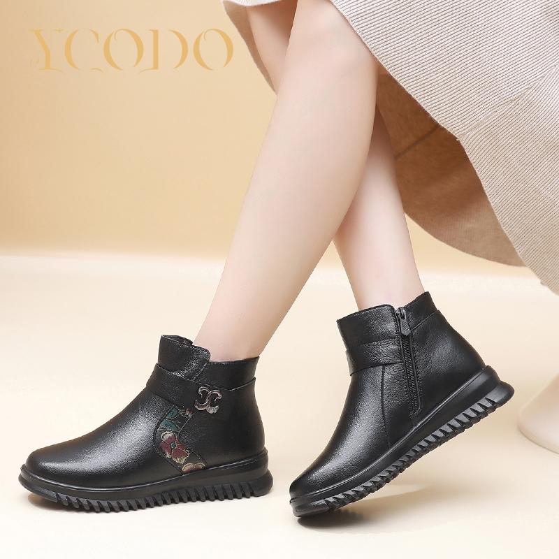 Зимняя теплая женская обувь из натуральной кожи