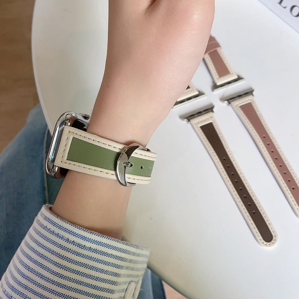 Роскошный винтажный кожаный ремешок для Apple Watch Band 7, 4, 5, 6, 45 мм, 41, 44 мм, 40, 42 мм, 38 мм, браслет, ремешок для часов для Iwatch 8, 7, 6 SE, 5, 4, 3