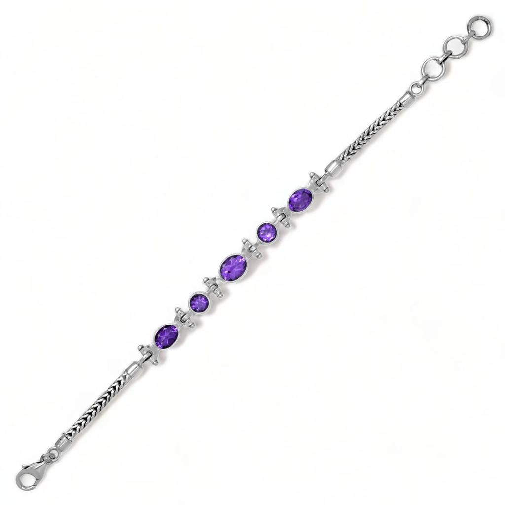 Blue Topaz Bracelet: Adjustable Sterling Silver Gemstone Jewelry