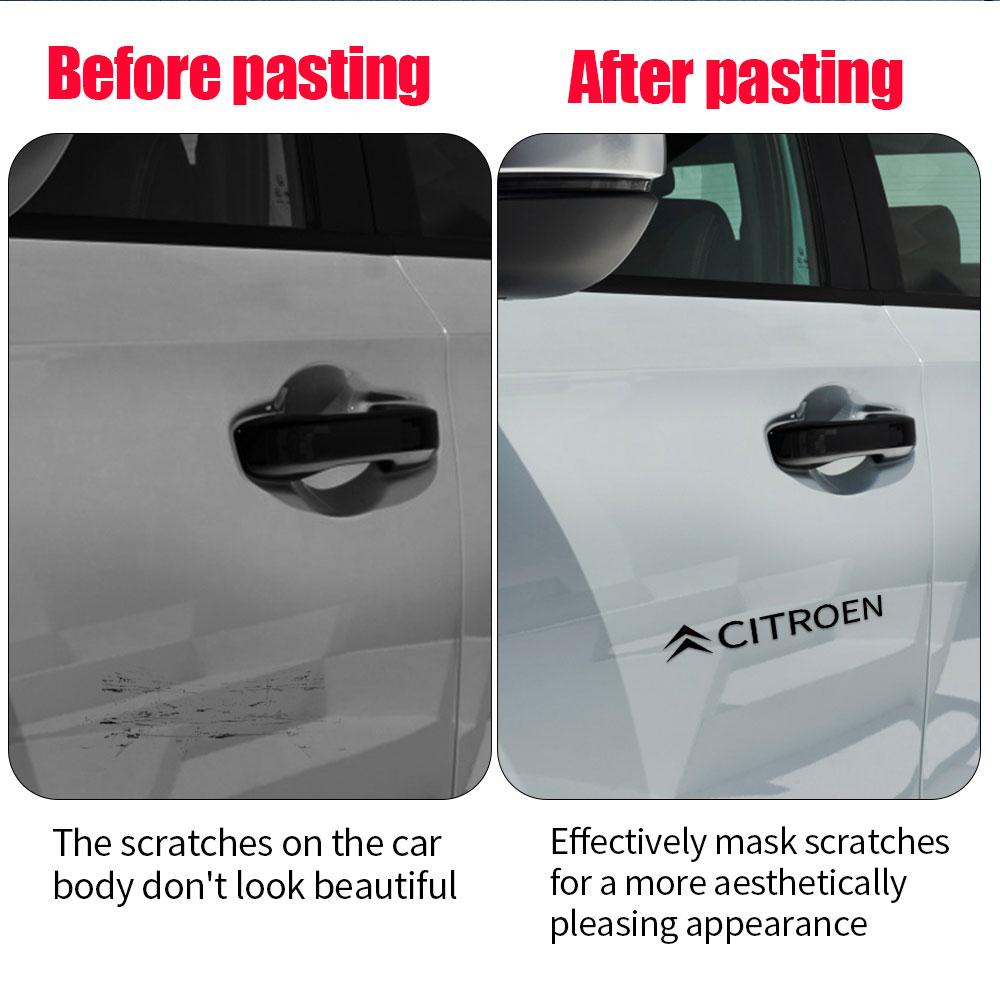 MGHK6 4pc Car Sticker Side Body Trunk Bumper Window Decoration Badge Decal For Citroen C1 C2 C3 C4 Picasso Berlingo C5 Aircross C4L C5
