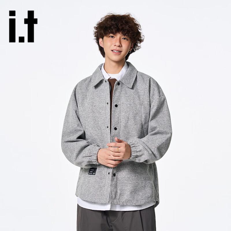 Izzue Unisex Autumn Woolen-Look Lapel Jacket