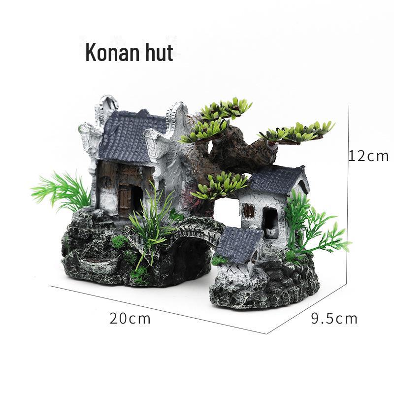 Пейзаж с аквариумом в городке Цзяннань: Декор аквариума Resin House & Yunhe Tower