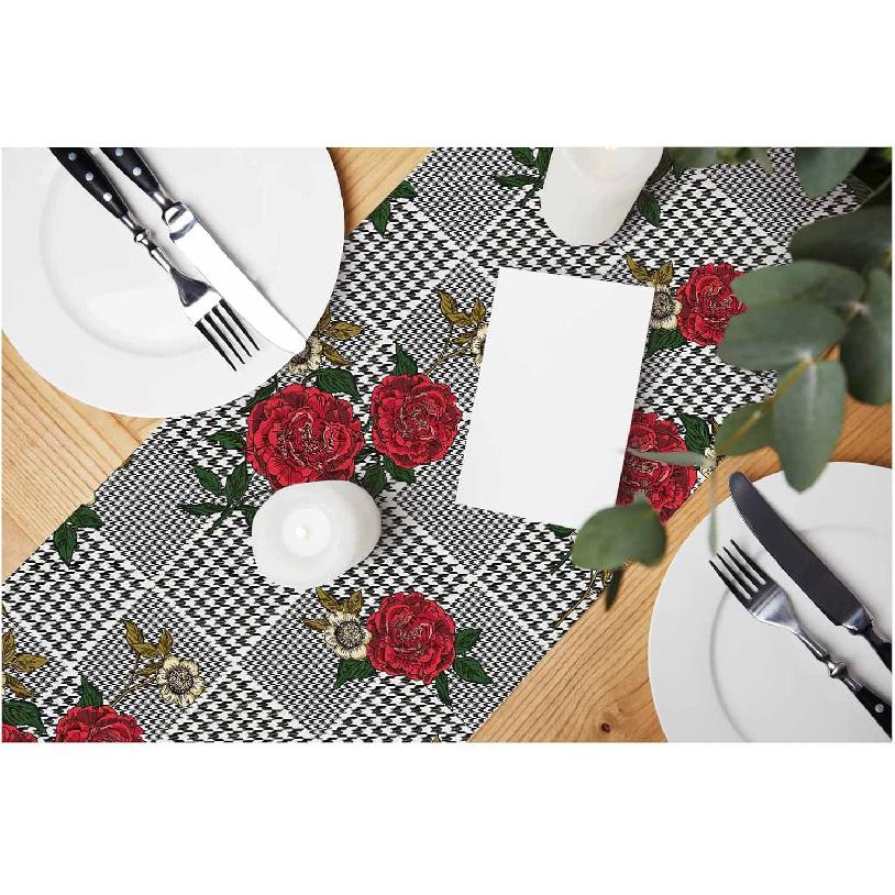 HOSNYE Table Runner Brown Leopard Pattern,Cotton Linen Table Runner Decoration for Kitchen Family Dinner Table Holiday Party Farmhouse Style 13 x 72