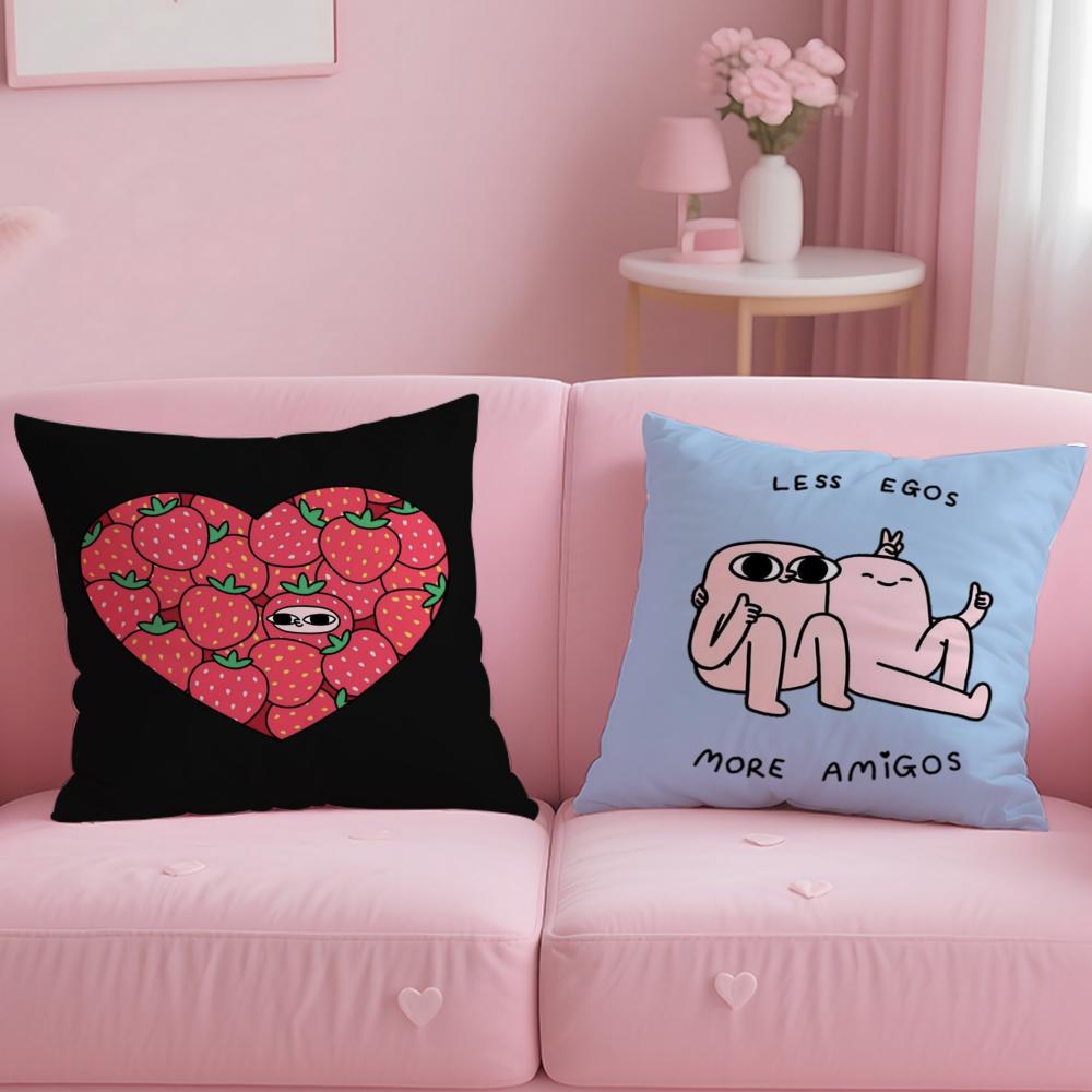 popular cartoon character ketnipz Cushion Cover Soft & Easy-Wash Pillow Case – Versatile for Couch, Bed, Travel and Office