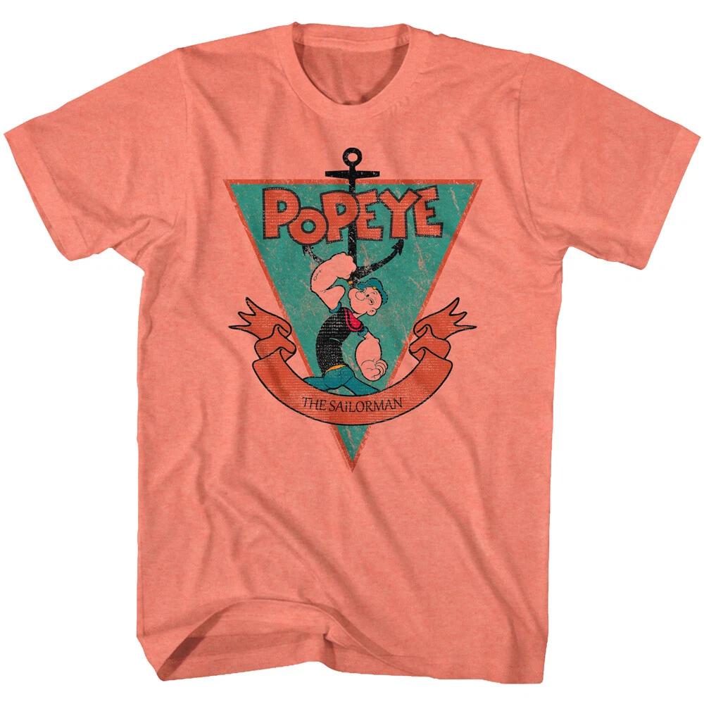 Popeye The Sailor Man Classic Cartoon Triangle Popeye Ship Anchor Men's T Shirt