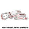Mei Women's European and American feng shui diamond leather belt, handmade diamond-encrusted fashionabl