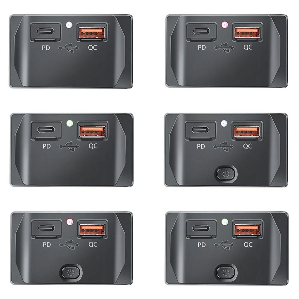 Автомобильное зарядное устройство QC 3.0 USB PD Type C, быстрое зарядное устройство 12 В-24 В с переключателем, светодиодная розетка, быстрая зарядка для мотоцикла, автофургона, Boa