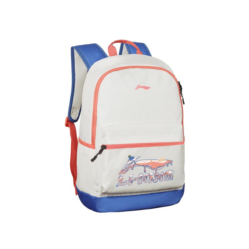 New LiNing Polyester Backpack Unisex White & Blue ABSV313-13