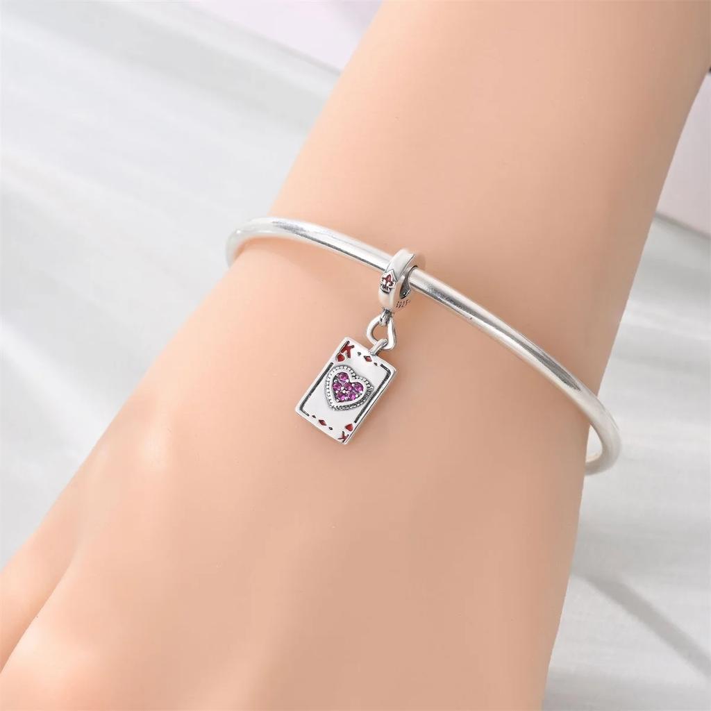 Оригинальные медные шармы для игральных карт Покер Джокер Черви Пики Корона Бусина Подвеска Подходит для браслета Ожерелье Ювелирные изделия