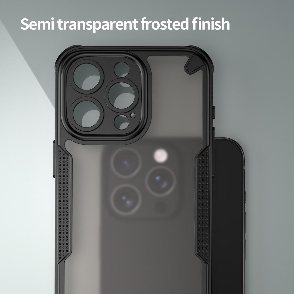 Серия Armor Чехол для iPhone 15 Pro PC+TPU Полупрозрачный Матовый Финиш Защитный Чехол для Телефона