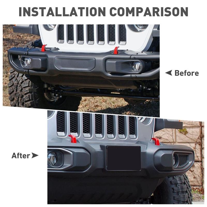 Car Front Bumper License Plate Mounting Bracket Rear License Plate Holder Fit for Jeep Wrangler JL/JT