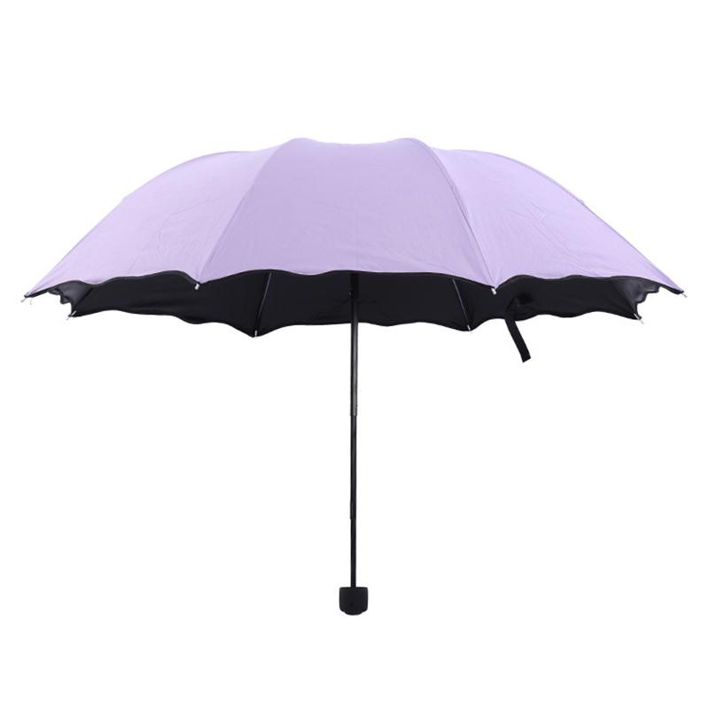 Portable Three-fold Umbrella Meet Water Flowering Sunny and Rain Dual-use Umbrella Anti-ultraviolet Sun Umbrella Strong Umbrella