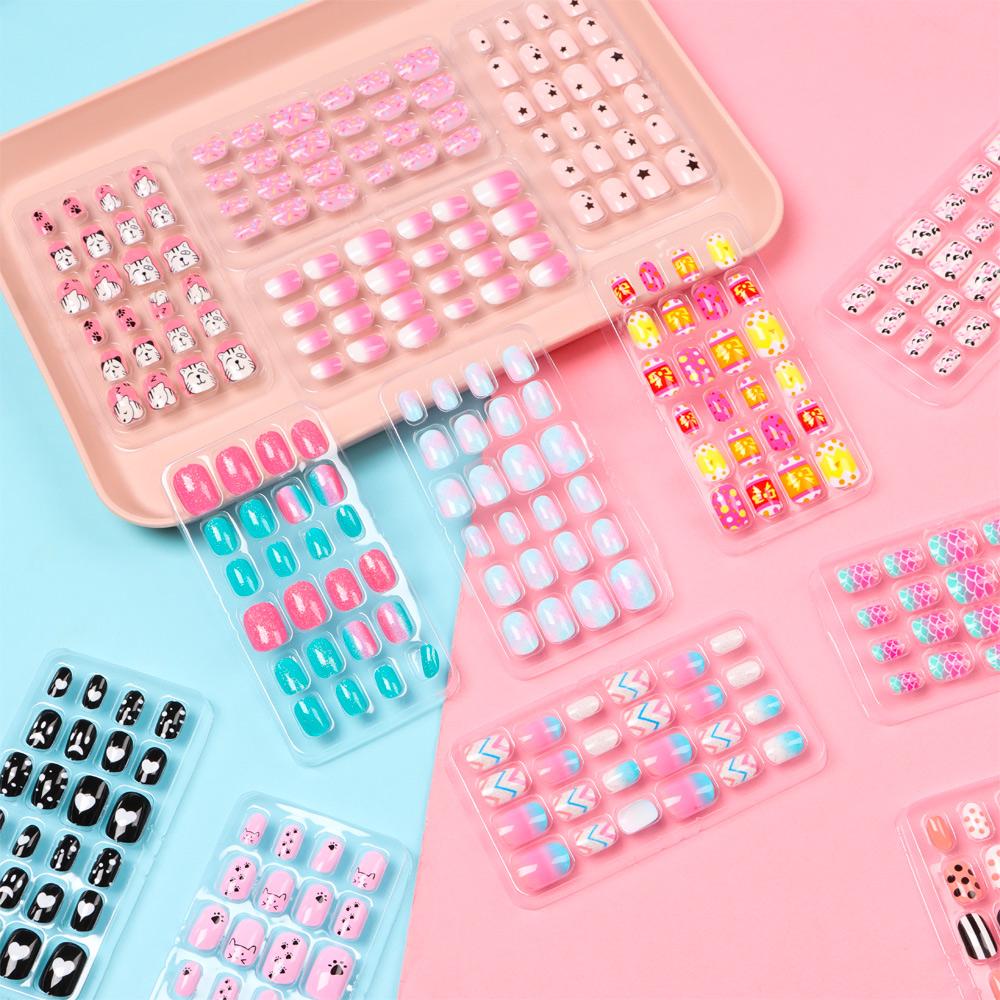 Детский искусственный маникюрный инструмент, пресс для ногтей, детские накладные ногти, накладные ногти, носимые кончики ногтей