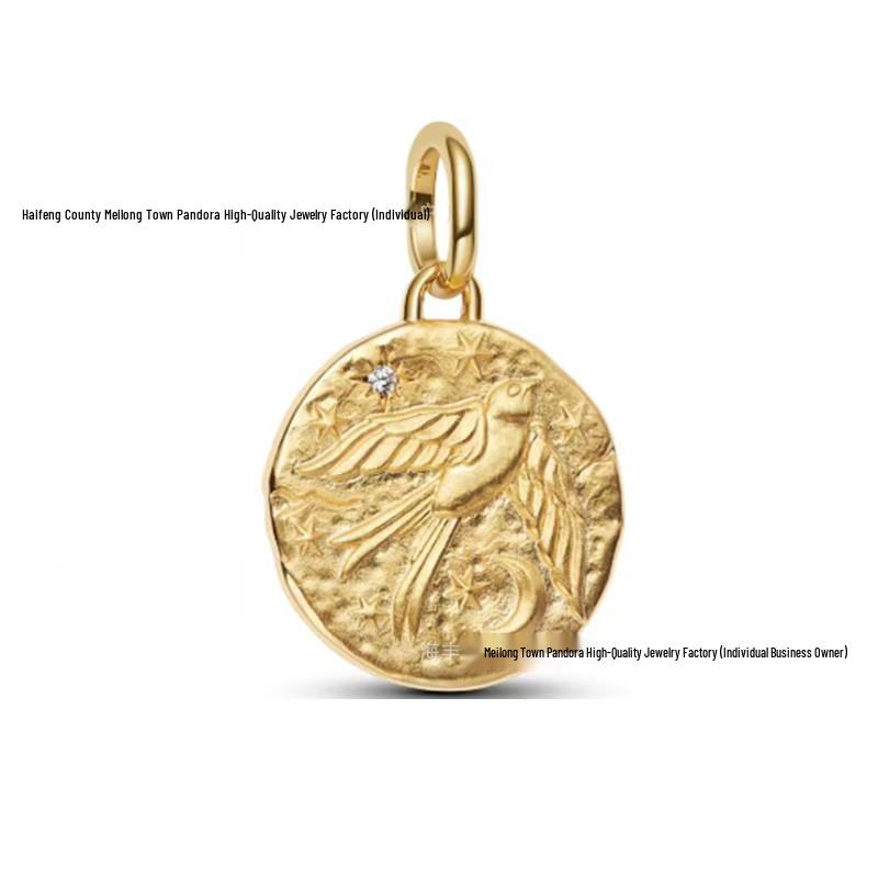 Шарм-медальон Пан'с 925 Серия Хранитель Роза: Романтичный аксессуар для рукоделия: монета Солнце и Луна