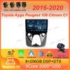 Car Radio Android 14 For Toyota Aygo Peugeot 108 Citroen C1 2016 - 2020 Auto Multimedia Player Stereo 4G WIFI Carplay 360 Camera