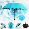 Portable Manual Folding Umbrella Flowering Umbrella In Water Black Coated Rainy Sun Umbrella 3 Folding Sun Protections