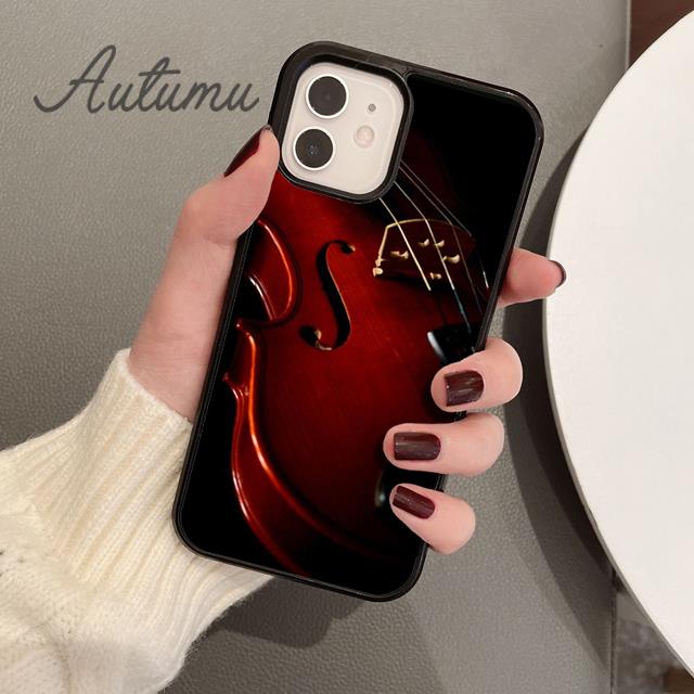 Деревянный Чехол для Телефона Скрипка Виолончель для iPhone 17 Air 15 16 16e 11 12 13 14 Pro Max Plus Чехол coque Fundas Оболочка