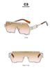 Men's Retro Steampunk Polygon Sunglasses - One-Piece, Irregular, High-End Street Style
