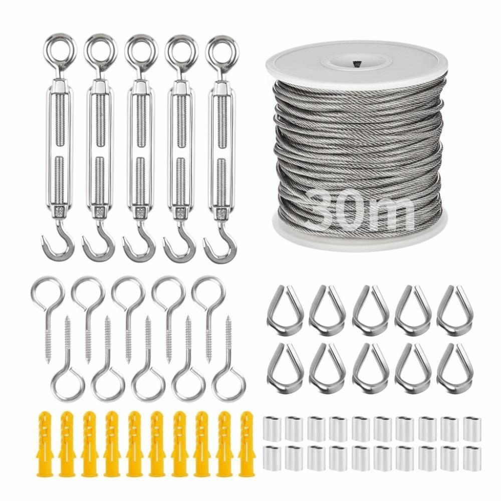 PVC Coated Stainless Steel Cable Rope Heavy Duty Wire Fence Roll Kits Clothesline