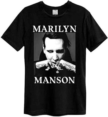 Усиленная футболка Marilyn Manson Fists Мужская Черная 100% Хлопок Мужские Футболки Топ Marilyn Manson Усиленная Футболка