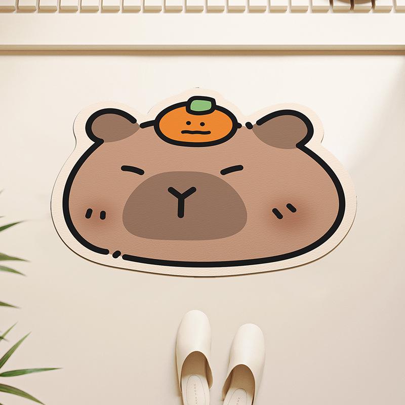 Cartoon Bathroom Non-Slip Floor Mat, Anti-Drop Diatom Mud Floor Mat, Quick-Drying Toilet Door Foot Pad, Diatom Mud