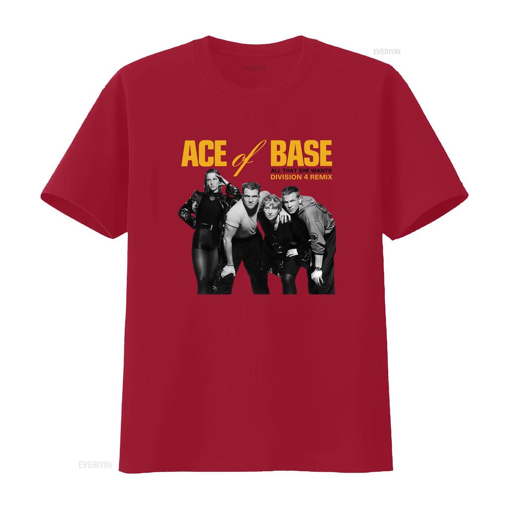 Новая группа Ace Of Base Футболка All That She Wants Division 4 Remix Хлопок Белый S 5XL Mm187 винтажная Стирка Слегка дышащая