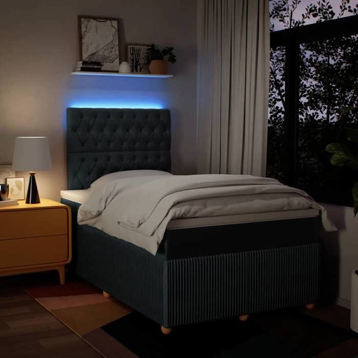 Maison Exclusive - Sommier à lattes de lit avec matelas Bleu 120x200 cm Tissu