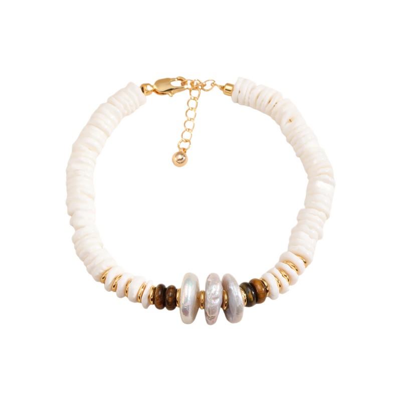 Baroque Pearl Shell Beaded Bracelet Women Boho Chic Minimalist Luxury Handmade Jewelry 2026